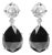 18K White Gold 1/5 Cttw Diamond with Round White Topaz and 20x15mm Pear Cut Black Onyx Gemstone Dangle Earring (G-H Color, SI1-SI2 Clarity) For Sale