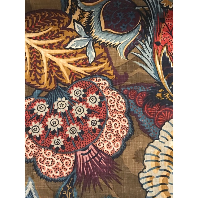 Country Schumacher Zanzibar Linen Print Fabric 4 Continuous Yards