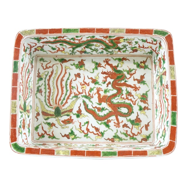 Antique Chinese Porcelain Tray For Sale