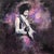 Jimmy Hendrix Portrait Playing Guitar on Purple Tie Dye Canvas by British Artist 2015 Circa For Sale