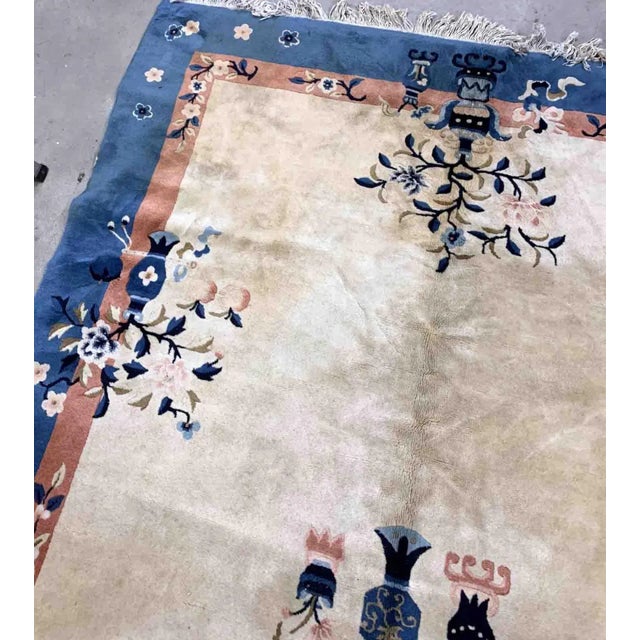 1930s 1930s Vintage Handmade Art Deco Chinese Rug For Sale - Image 5 of 9