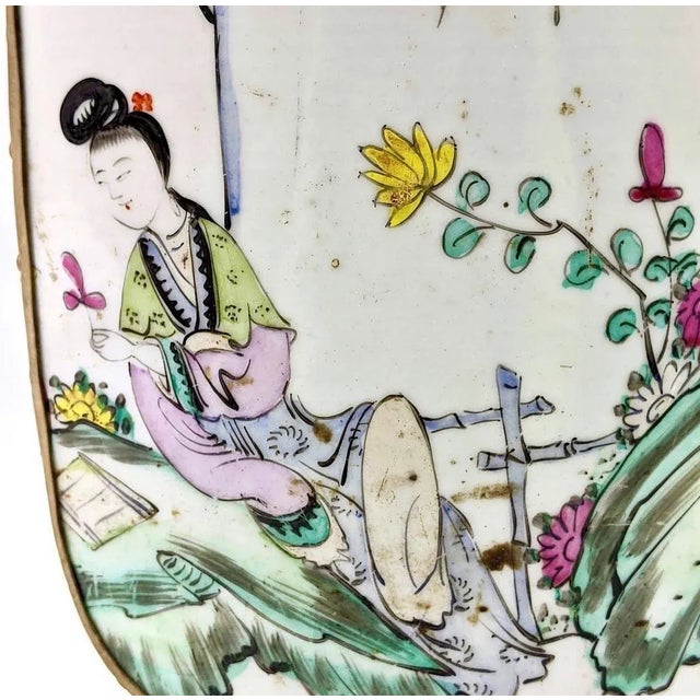 Beautiful box of a scene or two ladies lounging in a summer garden. Great condition