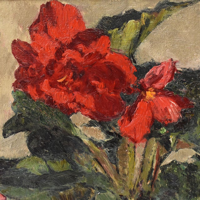1940s Guinegault Jean Paul, Vase of Spring Flowers, 20th Century, Oil Painting on Canvas, Framed For Sale - Image 5 of 11