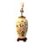 1980s Chinoiserie Ginger Jar Table Lamp Hardwood Base Hand Painted Porcelain Pink Peony For Sale