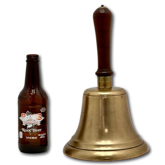 This is a Rare Unusually Large Size Authentic Antique American Schoolhouse Bell. Circa Mid to Late 19th Century. It...