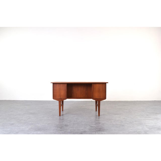 Brown Mid-Century Modern Danish Teak Executive Desk, 1960s For Sale - Image 8 of 18