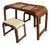 Vintage Pencil Reed Natural Bamboo Game Table With Stools Set For Sale