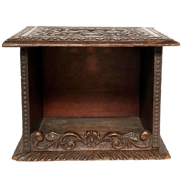 Traditional Dutch Carved Oak Foot Warmer Box For Sale - Image 3 of 8