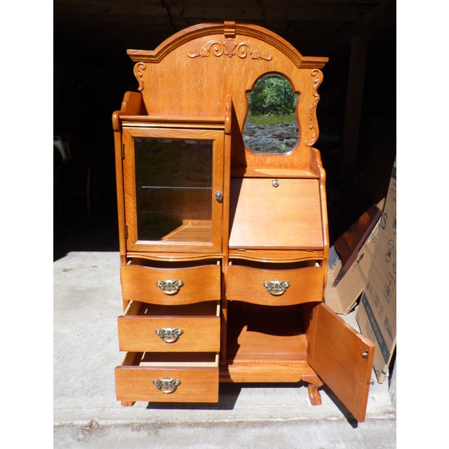 Lexington Victorian Sampler Oak Side by Side Secretary Desk