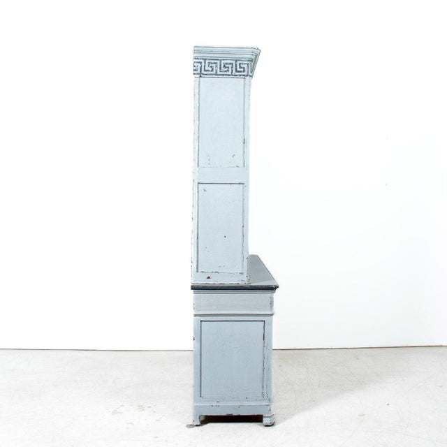 Mid-19th Century French Louis Philippe Period Painted Bookcase/Buffet Deux Corps For Sale - Image 13 of 14