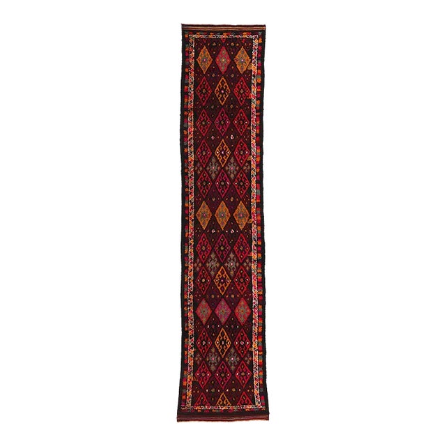 Vintage Kurdish Tribal Rug Runner - 02'10 X 13'00 For Sale