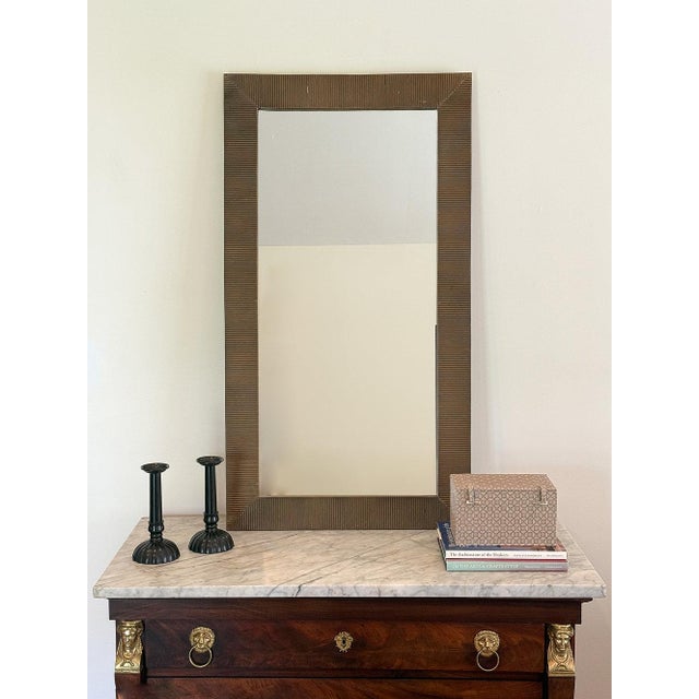 Metal Contemporary Large Ribbed Metal Mirrors, a Pair For Sale - Image 7 of 7