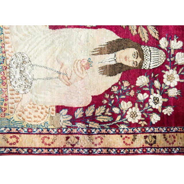 Textile 19th Century Pictorial Lavar Kirman Rug For Sale - Image 7 of 13