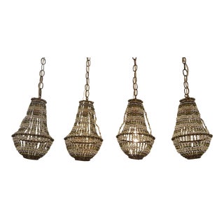 Parisian Style Pendant Fixtures - 4 For Sale