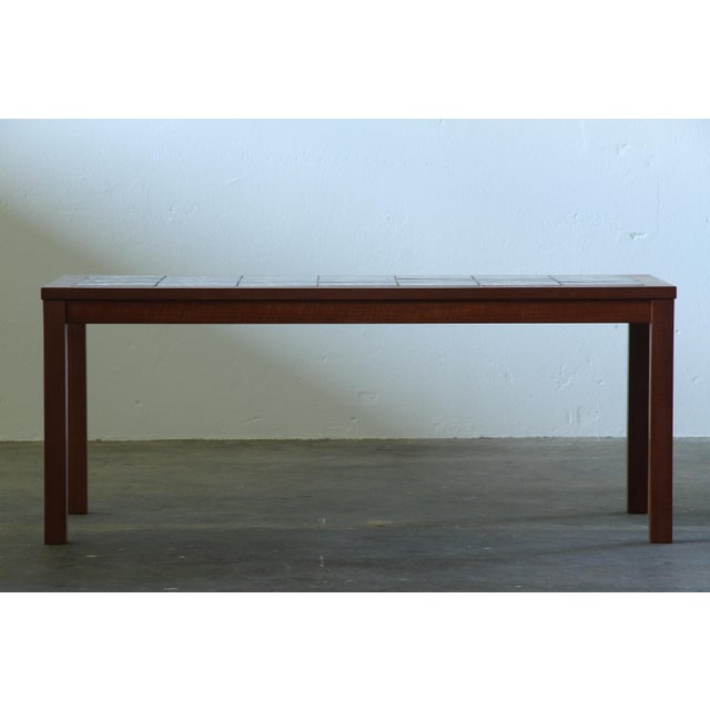 1960s Danish Teak Coffee Table with Ceramic Tile Top, 1960s For Sale - Image 5 of 12