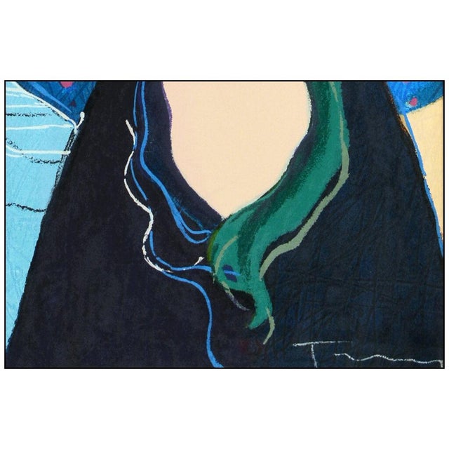 Post Impressionist Late 20th Century Chapeau Blue, Itzchak Tarkay For Sale - Image 3 of 5
