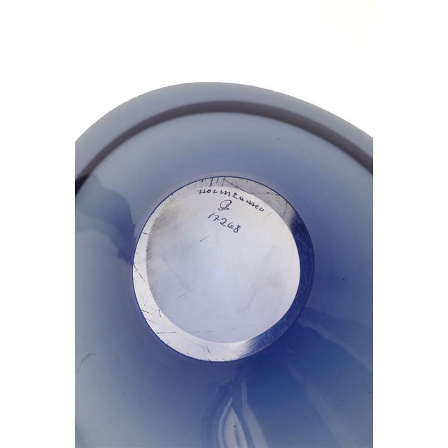 Blue Handcrafted Blue Glass Fruit Bowl by Per Lütken for Holmegaard, 1960s For Sale - Image 8 of 10