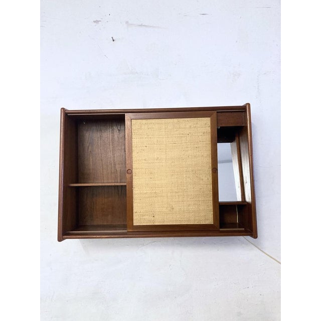 Teak Wall Cabinet with Mirror attributed to Arne Wahl Iversen for Brenderup, Denmark, 1960s For Sale - Image 10 of 15