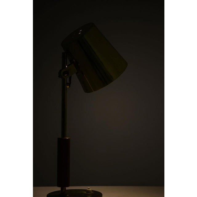 Table Lamp in Brass and Teak from Paavo Tynell, 1950s For Sale - Image 4 of 6