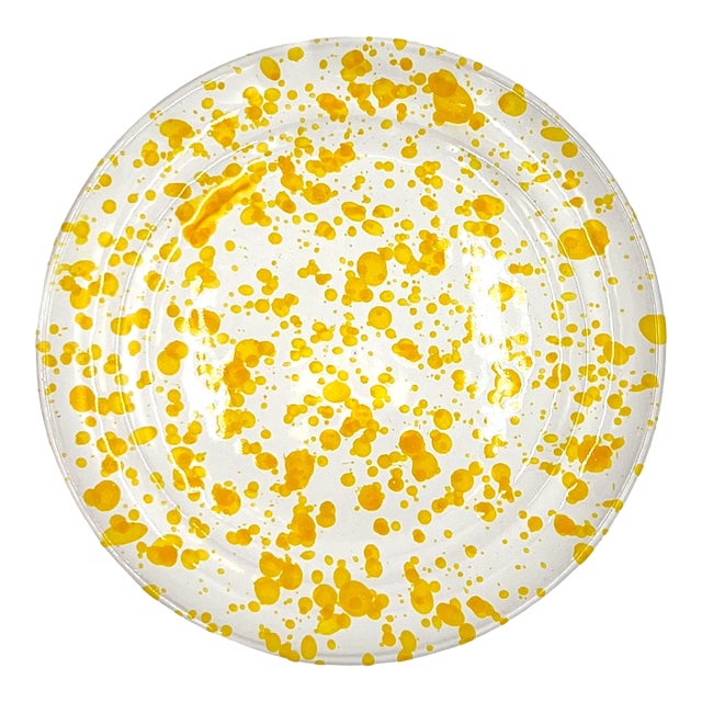 Taverna Speckled Dessert Plate, Yellow/White, Set of 4 For Sale