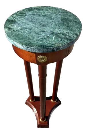 Vintage Bombay Company Regency-Style Pedestal Stand With Green Marble Top