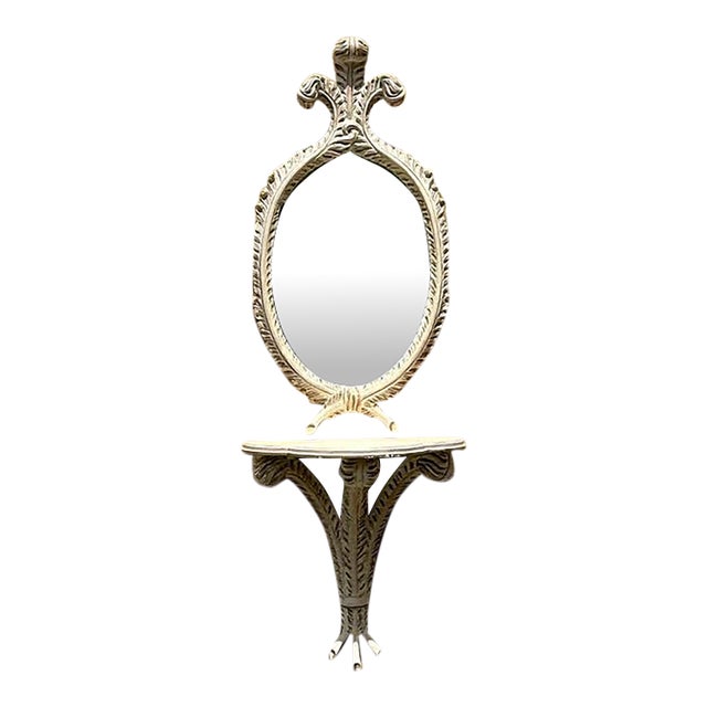 Vintage Console Wall Table With Mirror For Sale