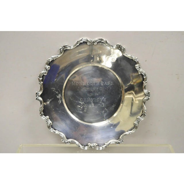 Wallace Silversmiths Vintage Wallace 1125 Silver Plated Monmouth Park Award Plates - a Pair For Sale - Image 4 of 12