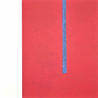 Eleni Zerva, Green Cosmos, Red, Lithograph, 1971 For Sale