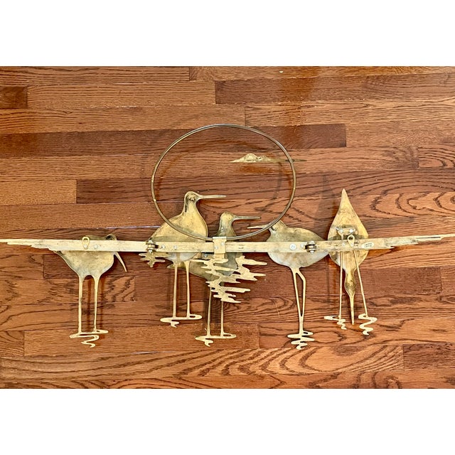 1980 MCM Bijan Bahar Brass Wall Art Sculpture Nantucket Sandpipers or Shorebirds For Sale - Image 14 of 18