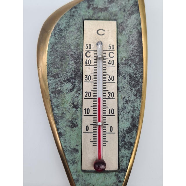 Vintage Wall Thermometer in Brass, 1960s For Sale - Image 4 of 8