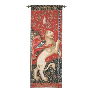 Lion Portiere Loom Woven Tapestry - 185x70cm (6'1"x2'4") - Requires Rod Size 2 For Sale