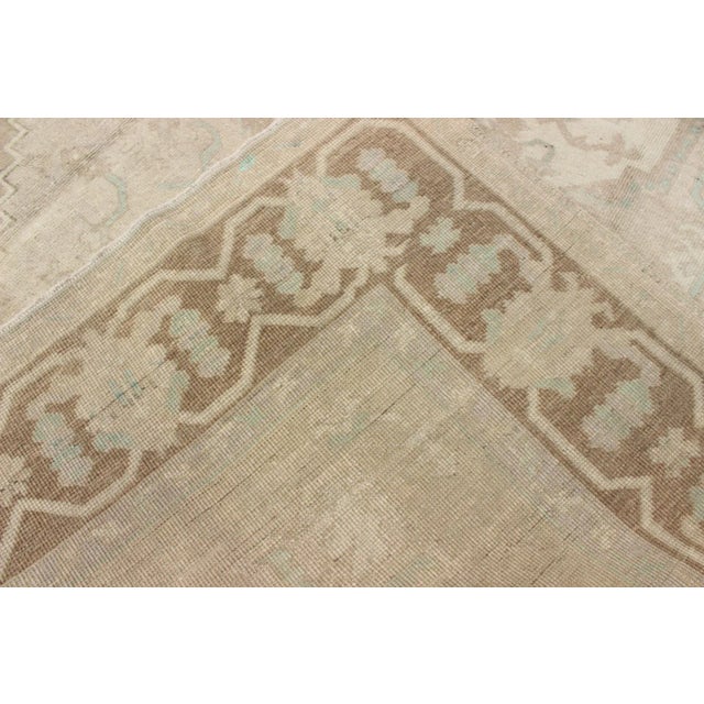 Mid 20th Century Mid 20th Century Turkish Vintage Oushak Medallion Rug With Muted Colors in Earth Tones For Sale - Image 10 of 11