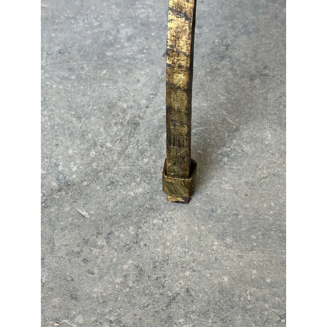 Metal Gilt Iron Side Table on a Tripod Base For Sale - Image 7 of 12