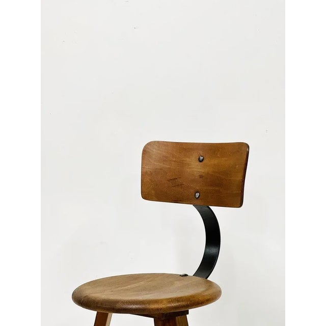 Brown Vintage Industrial Chair, 1950s For Sale - Image 8 of 13