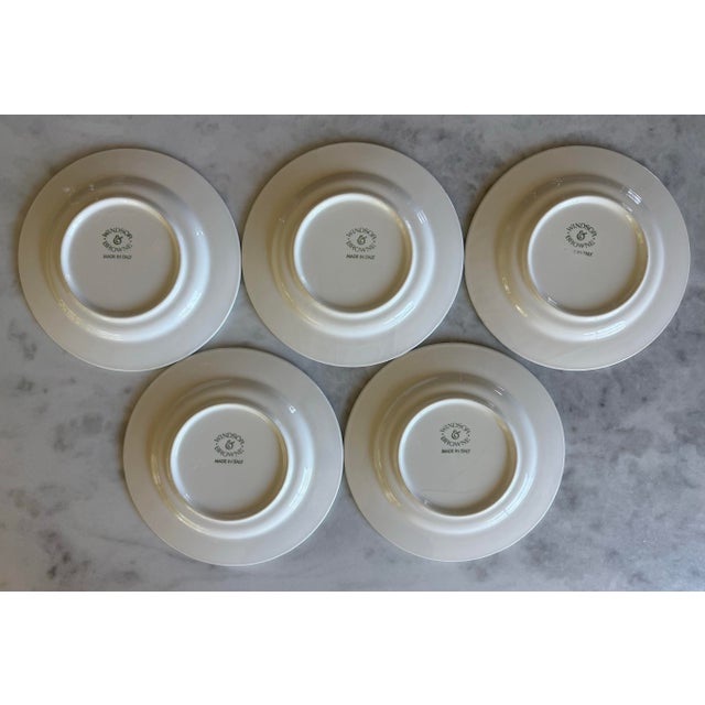 Ceramic Mid 20th Century Italian Windsor Browne Dinner Plates With Embossed Fruit Rim - Set of 5 For Sale - Image 7 of 9