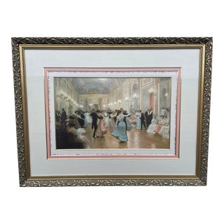 1980s Victor Gilbert “The Ball” Framed Print For Sale