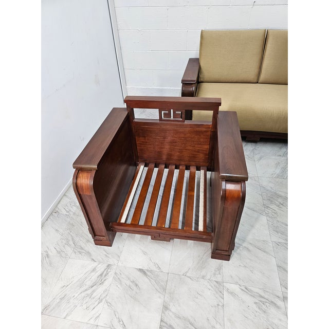 Brown Vintage Custom Sofa Set For Sale - Image 8 of 15