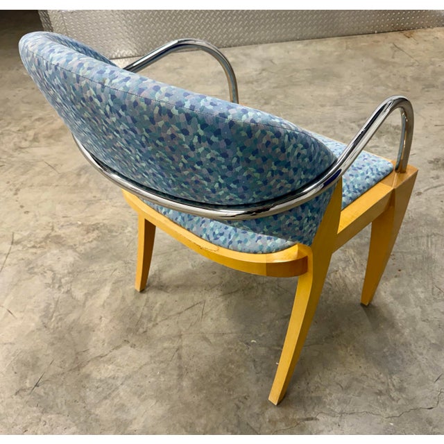 Late 20th Century Late 20th Century Set of 4 Mitchell Pickard for Brueton Chrome and Wood Willow Chairs For Sale - Image 5 of 10