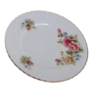 Rosina Queens England Bone China Floral Pink and Yellow Roses Plate