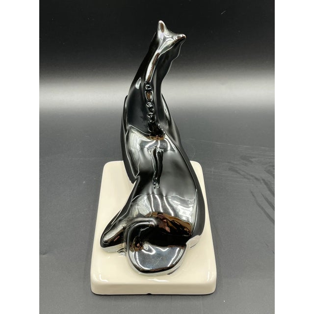 1970s Fran Mar after Franz Marc, Resting Horse, 1970s, Ceramic Sculpture with Platinum Glaze For Sale - Image 5 of 16