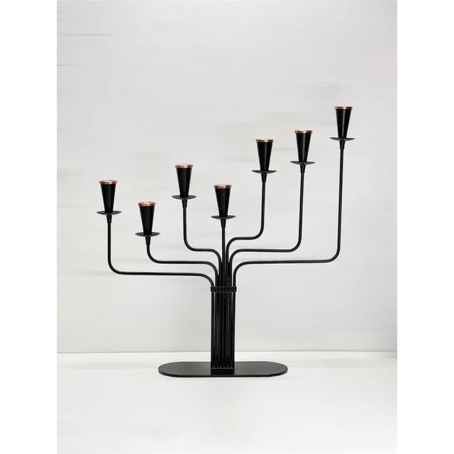 Mid-Century Modern Mid-Century Modern Candleholder in Copper and Metal by Gunnar Ander for Ystad-Metall, 1960s For Sale - Image 3 of 8