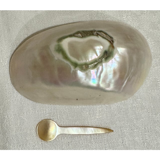 Traditional Vintage Carved Shell Caviar Serving Set For Sale - Image 3 of 3