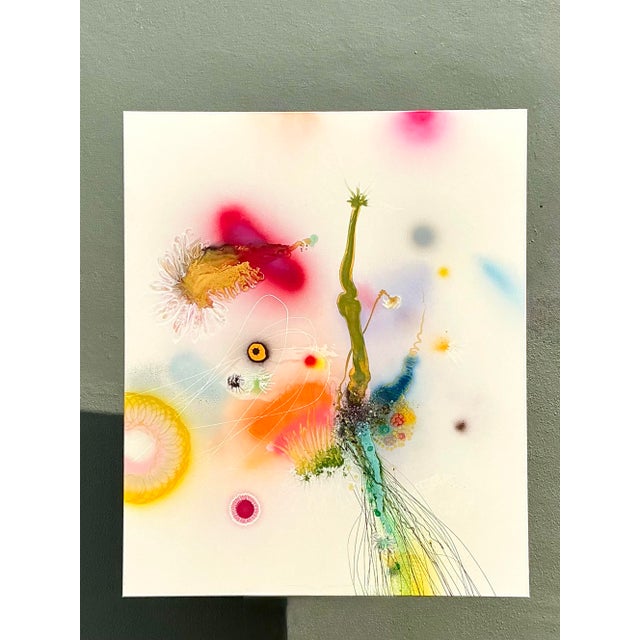 White Vintage Thierry Feuz “Psychotropical Senithal” Original Abstract Oil on Canvas For Sale - Image 8 of 12
