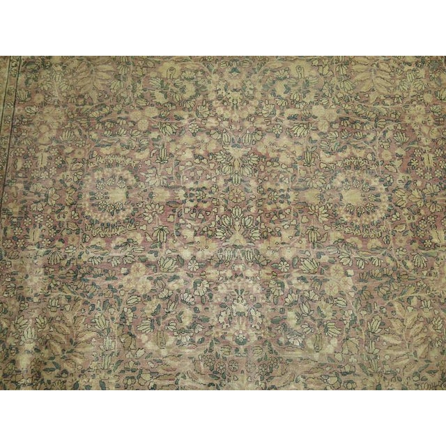 Antique Zabihi Collection Kerman Lavender Color Room Size Rug - 8'7" x 12' For Sale - Image 9 of 10