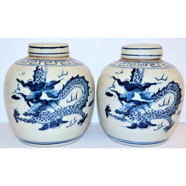 Blue Chinoiserie Ginger Jars- a Pair For Sale - Image 8 of 8