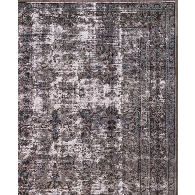Traditional Early 20th Century Antique Meshad Wool Rug For Sale - Image 3 of 8