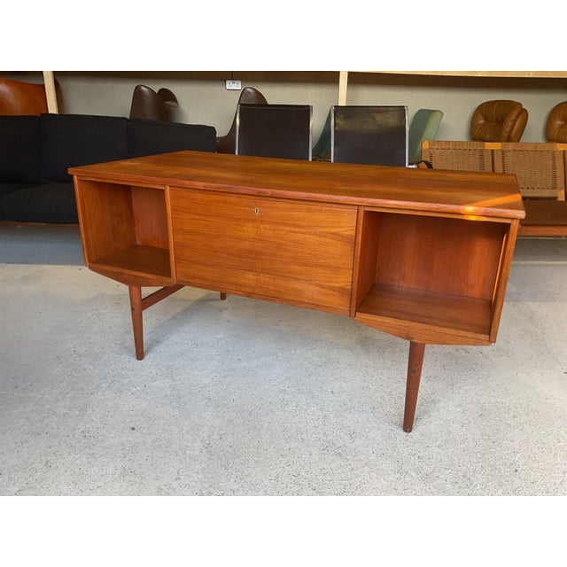 Mid-Century Danish Double-Sided Teak Desk, 1960s For Sale - Image 10 of 14