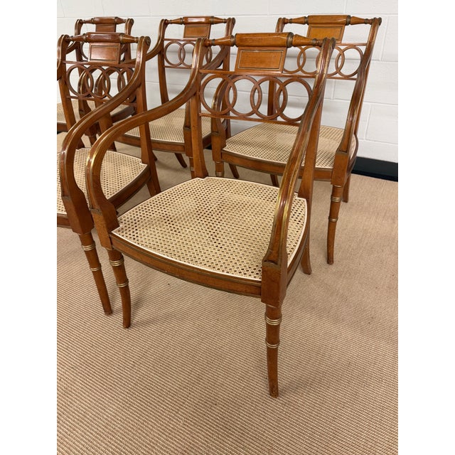 Brown Set of 6 Governor Alston Arm Chairs From Baker For Sale - Image 8 of 12
