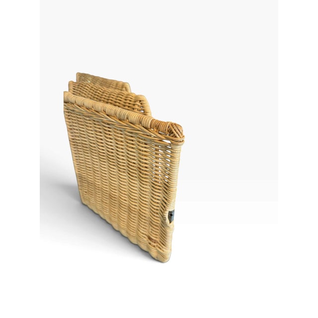 1990s 1990s Vintage Tiby Ikea Wall-Mounted Wicker Magazine Rack by Karl Malmvall For Sale - Image 5 of 10
