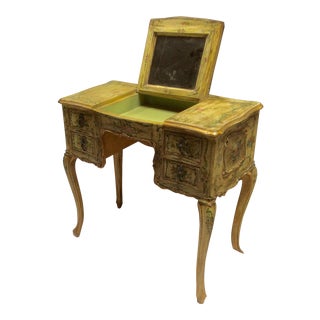 Antique Venetian Vainty With Lift Top Mirror For Sale